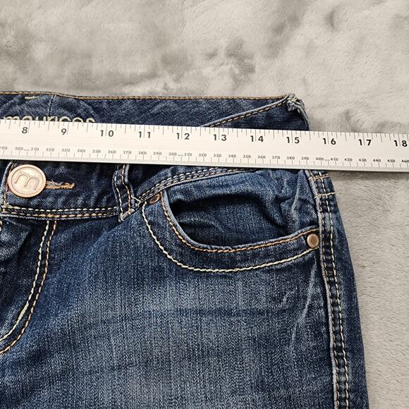 Maurices Jeans Womens 5/6 Blue Low Rise Bootcut Raw Released Hem Stretch Denim - Picture 12 of 16